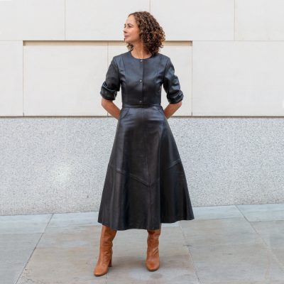 Grace Black Cropped Leather Jacket
